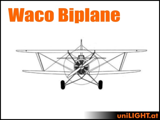 Waco F series Biplane - 1:4 (2.3m) | uniLIGHT.at